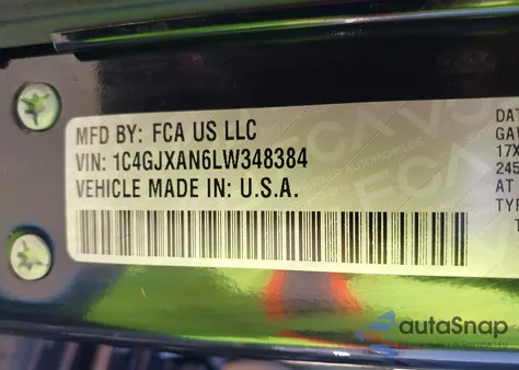 2020 Jeep Wrangler Sport S 4X4 from USA, damaged, VIN 1C4GJXAN6LW348384